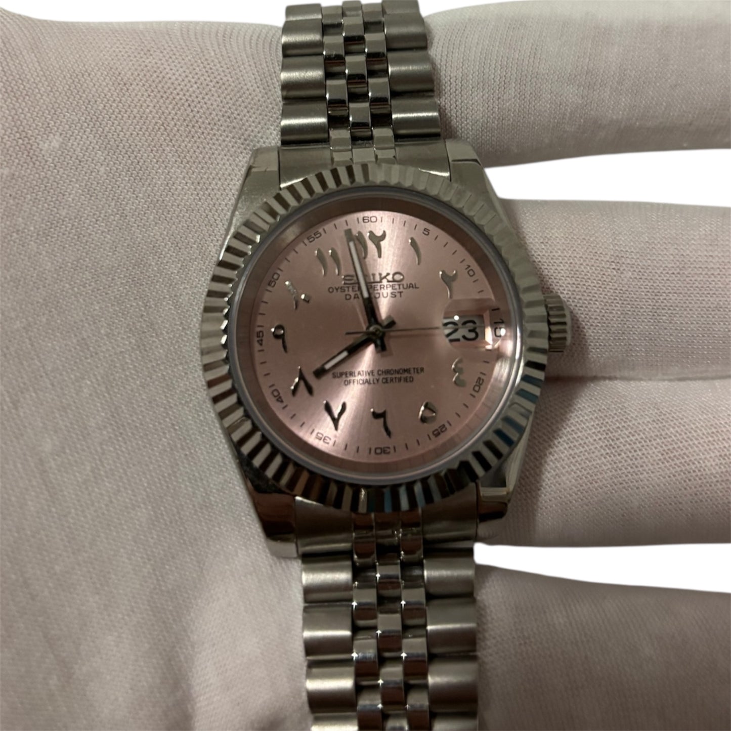 Seiko Mod Arabic dial Rose