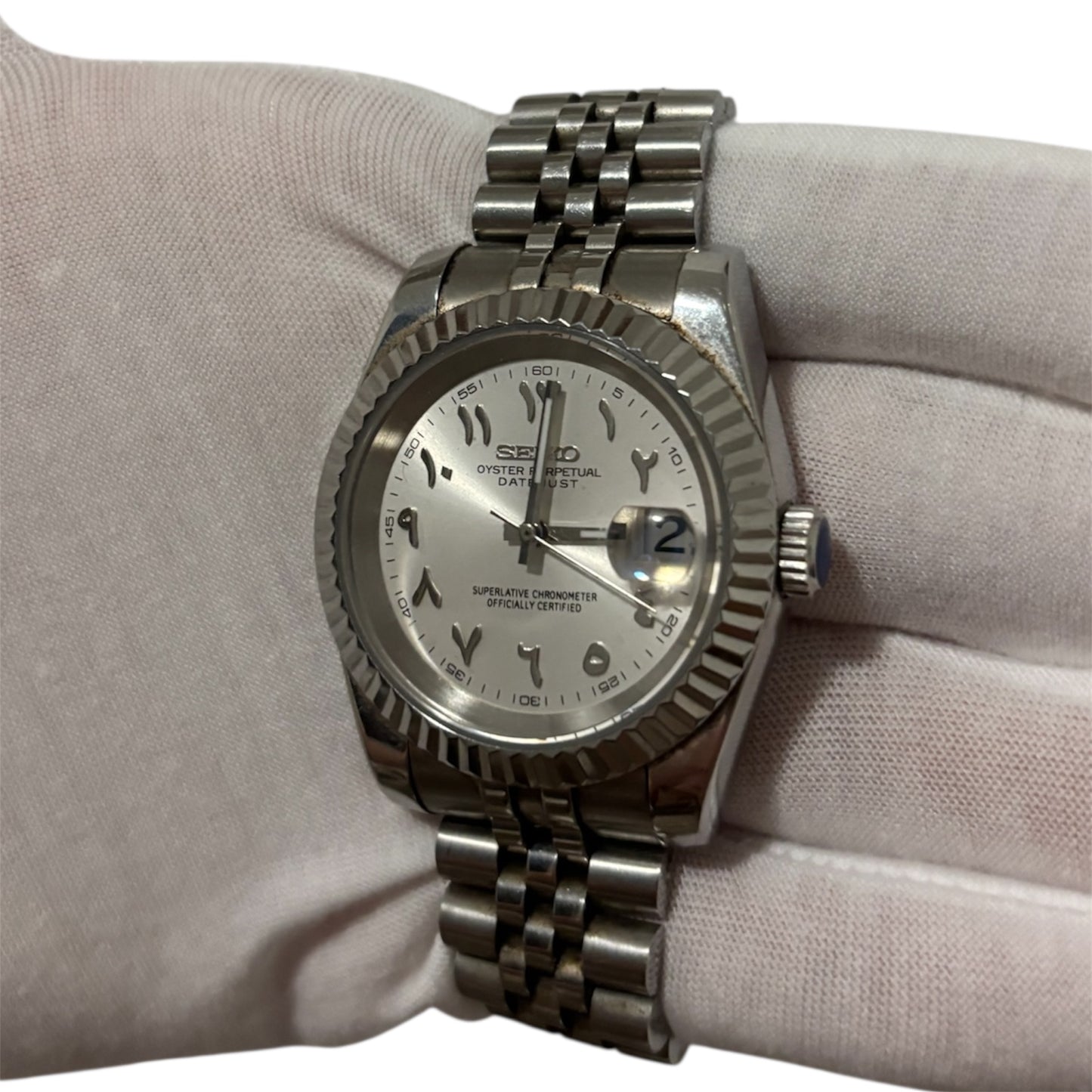 Seiko Mod arabic dial blanche