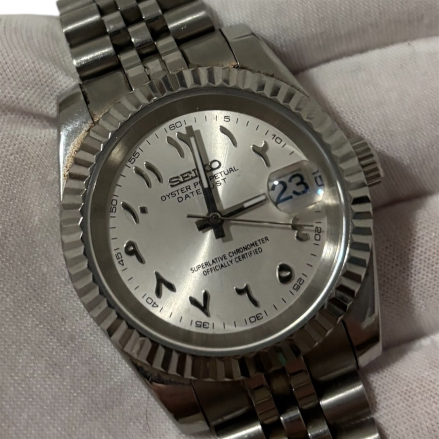 Seiko Mod arabic dial blanche