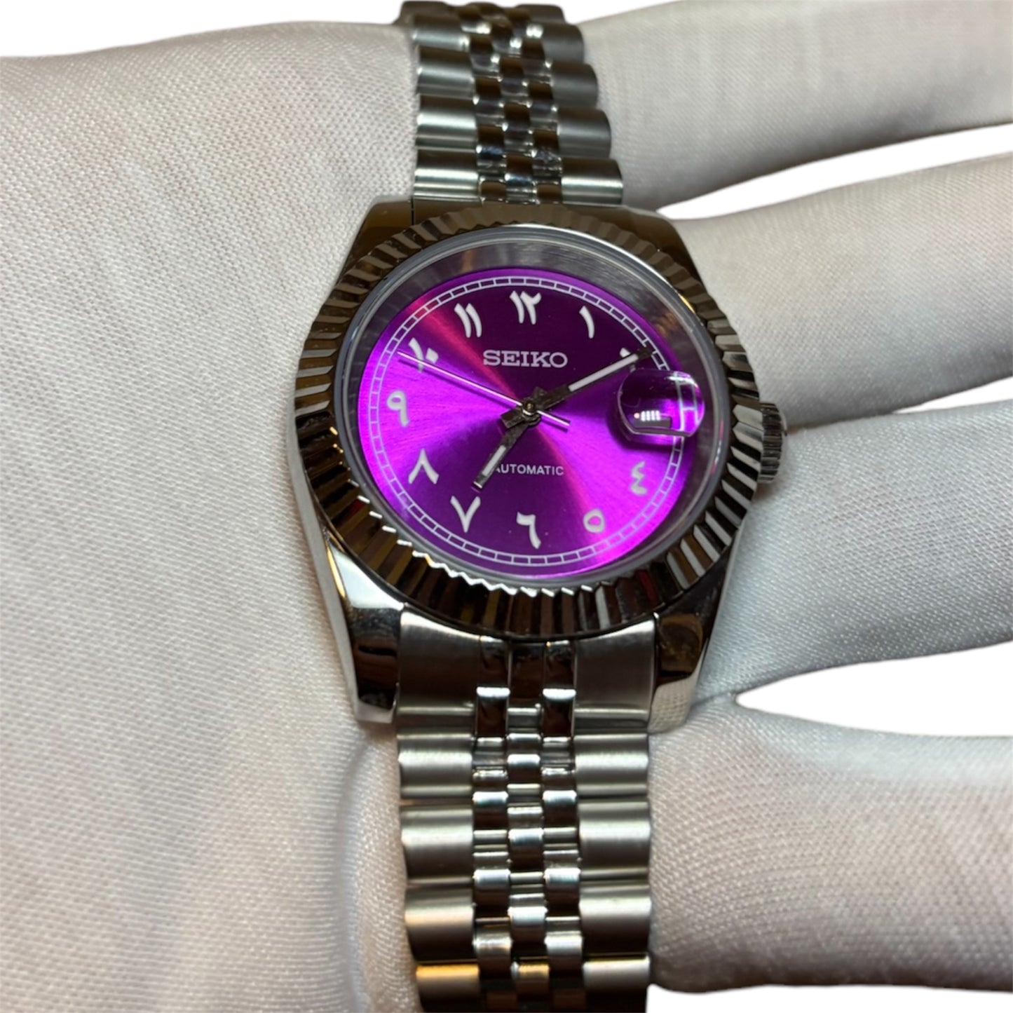 Seiko mod Arabic Dial violette