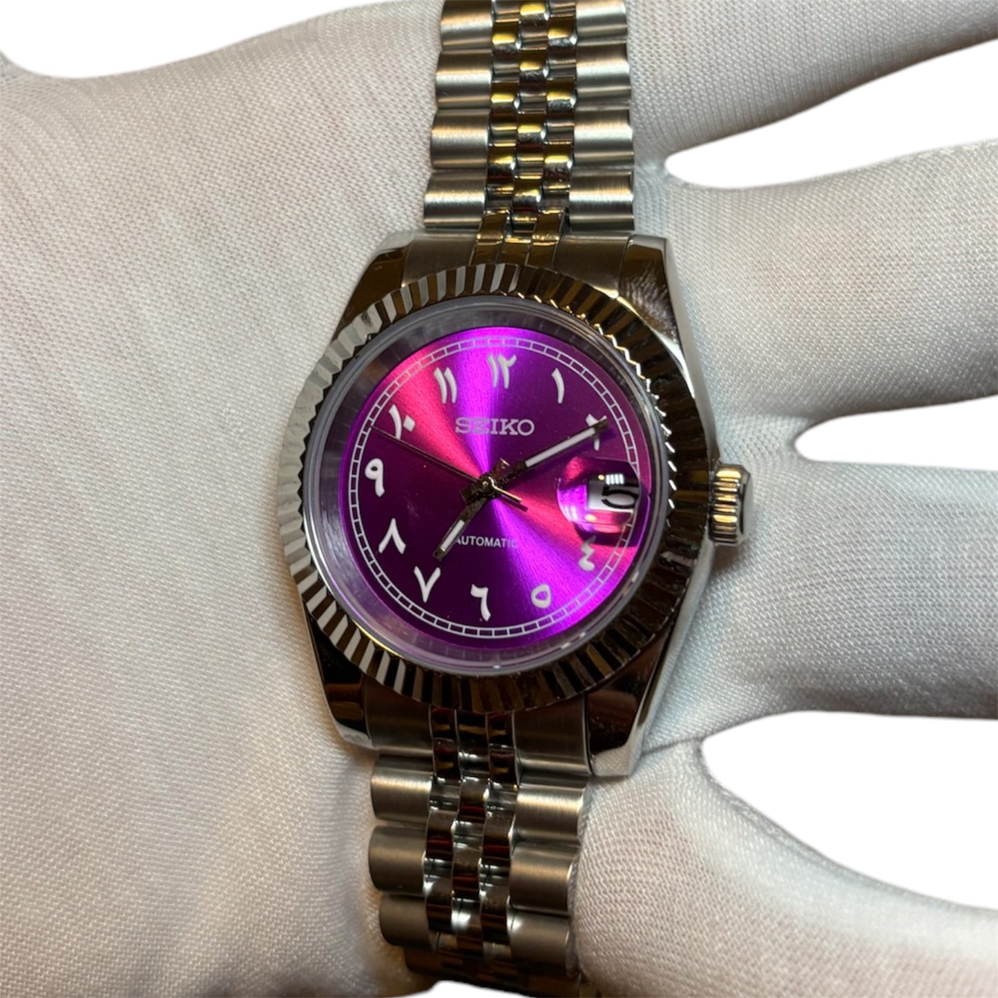 Seiko mod Arabic Dial violette