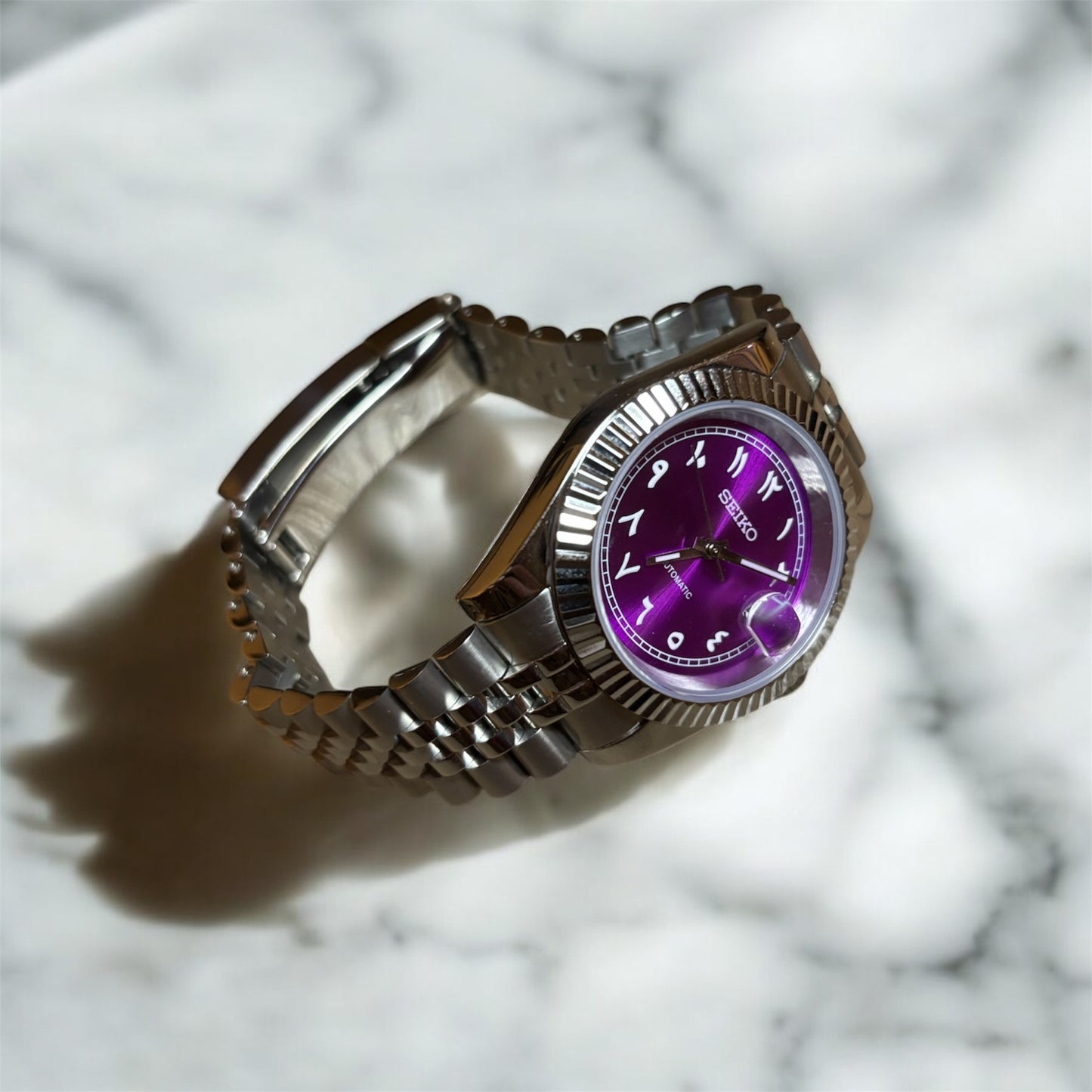 Seiko mod Arabic Dial violette